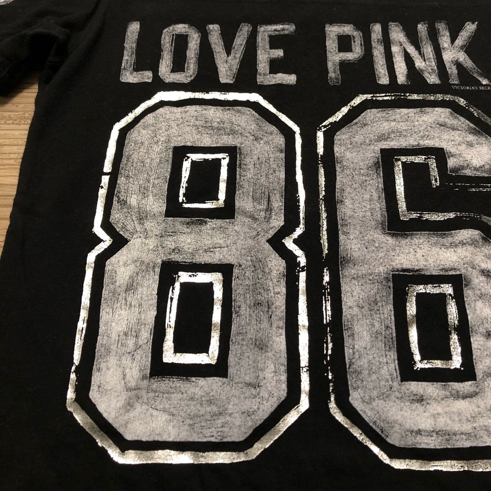 Victoria’s Secret Pink black graphic tee shirt M - Picture 2 of 7